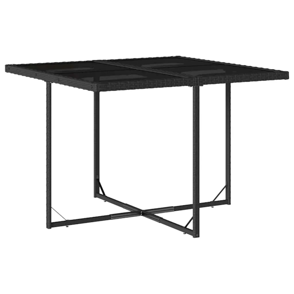 Outdoor Dining Set PE Rattan 5 Piece Garden Furniture Table Chairs Cushions Black