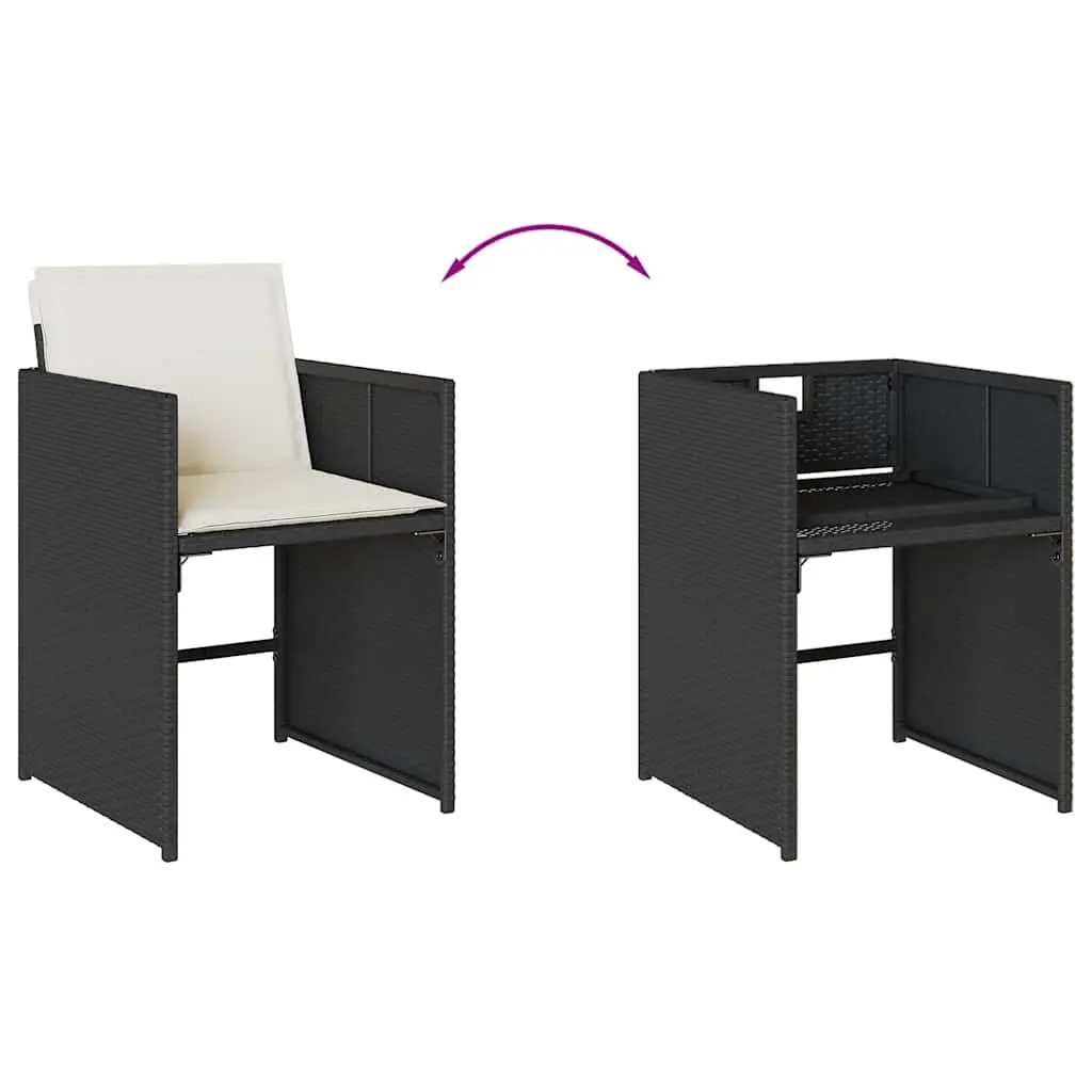 9 Piece Black Outdoor Garden Dining Set