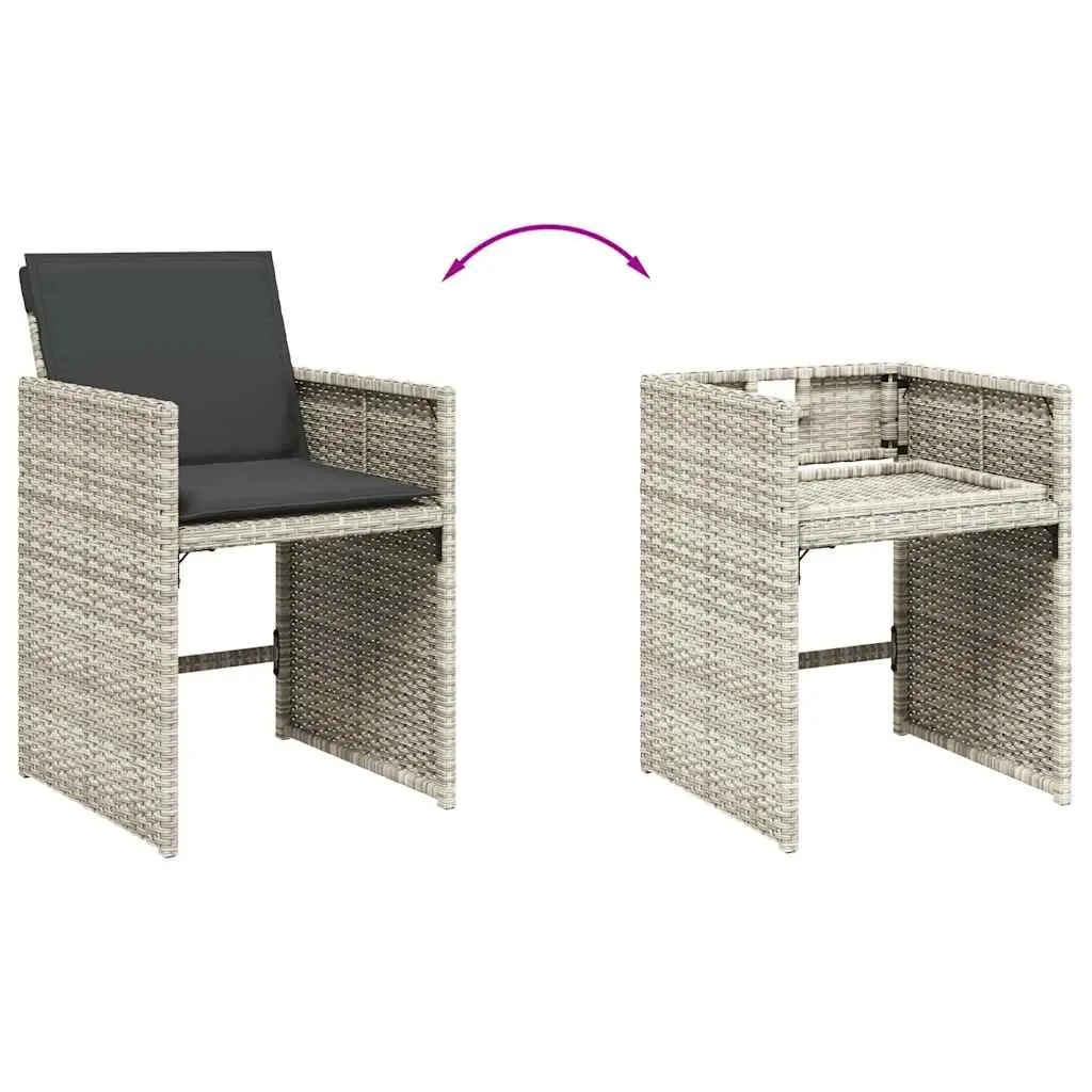 Grey Poly Rattan 9 Piece Garden Dining Set