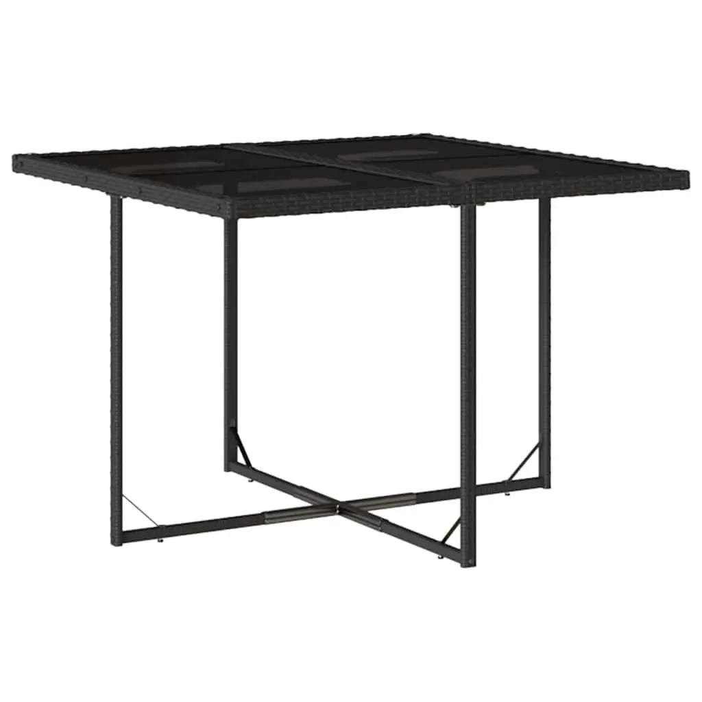 Garden Dining Set PE Rattan 11 Piece Outdoor Furniture Black Table Chairs