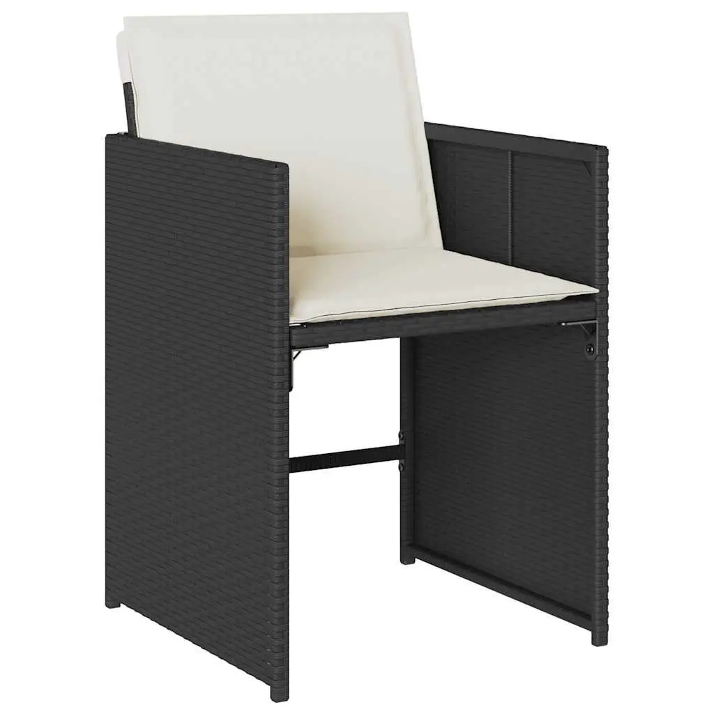 9 Piece Black Outdoor Dining Set with Cushions