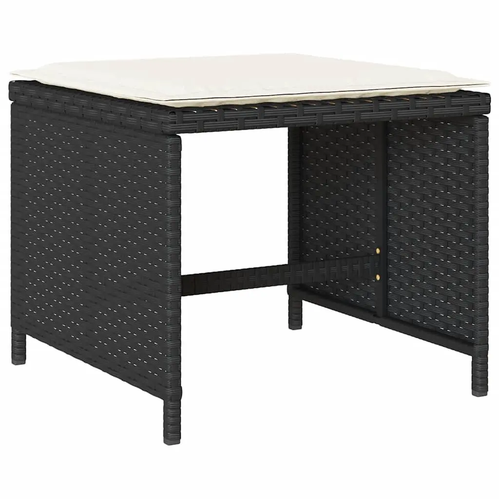 9 Piece Black Outdoor Dining Set with Cushions
