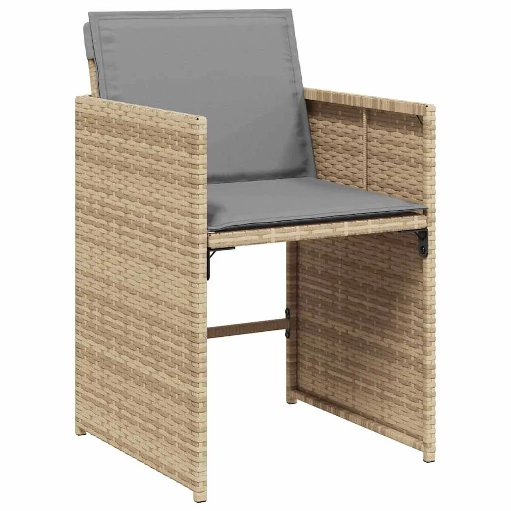 Garden Dining Set PE Rattan 9 Piece Outdoor Furniture Patio Table Chairs Cushions Beige