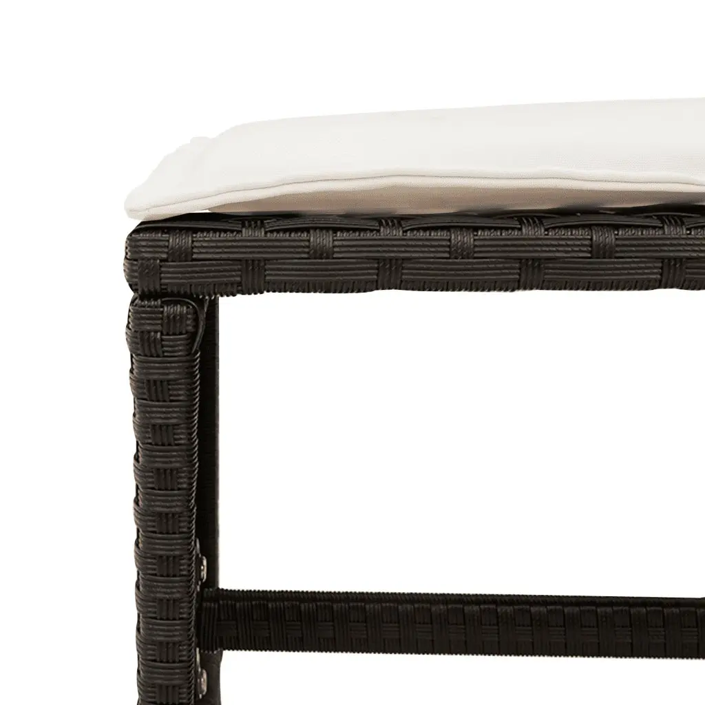9 Piece Garden Dining Set PE Rattan Cushions Acacia Wood Table Black