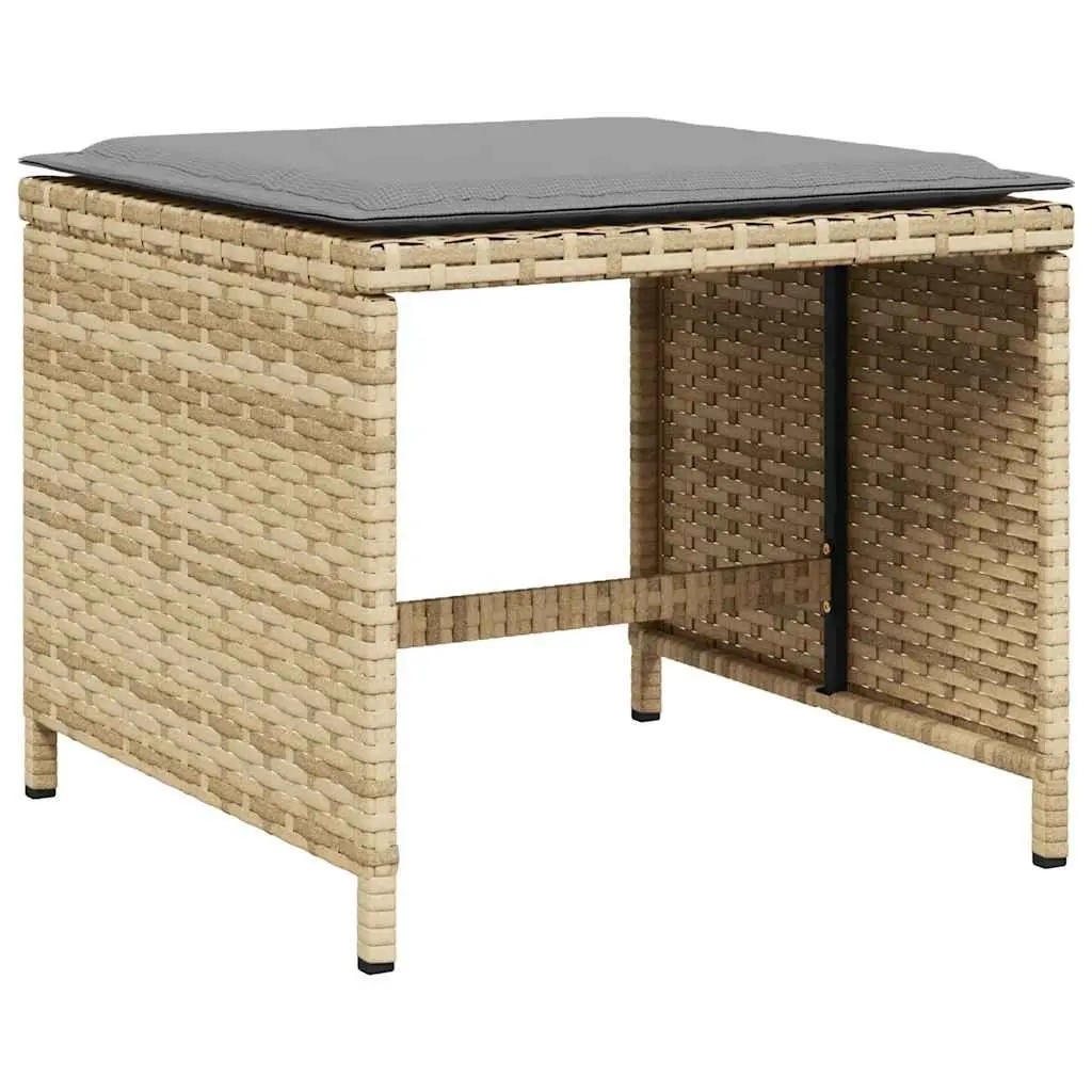 11 Piece Outdoor Dining Set with Beige Cushions