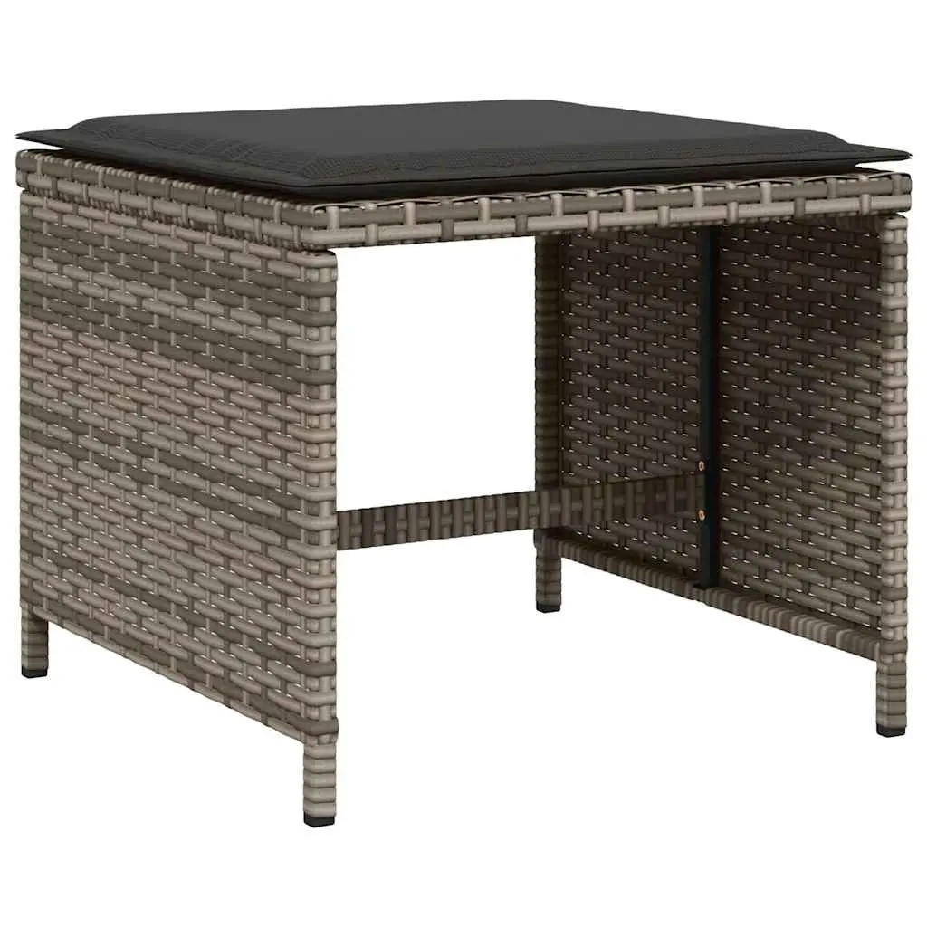 15-Piece Grey Poly Rattan Garden Dining Set