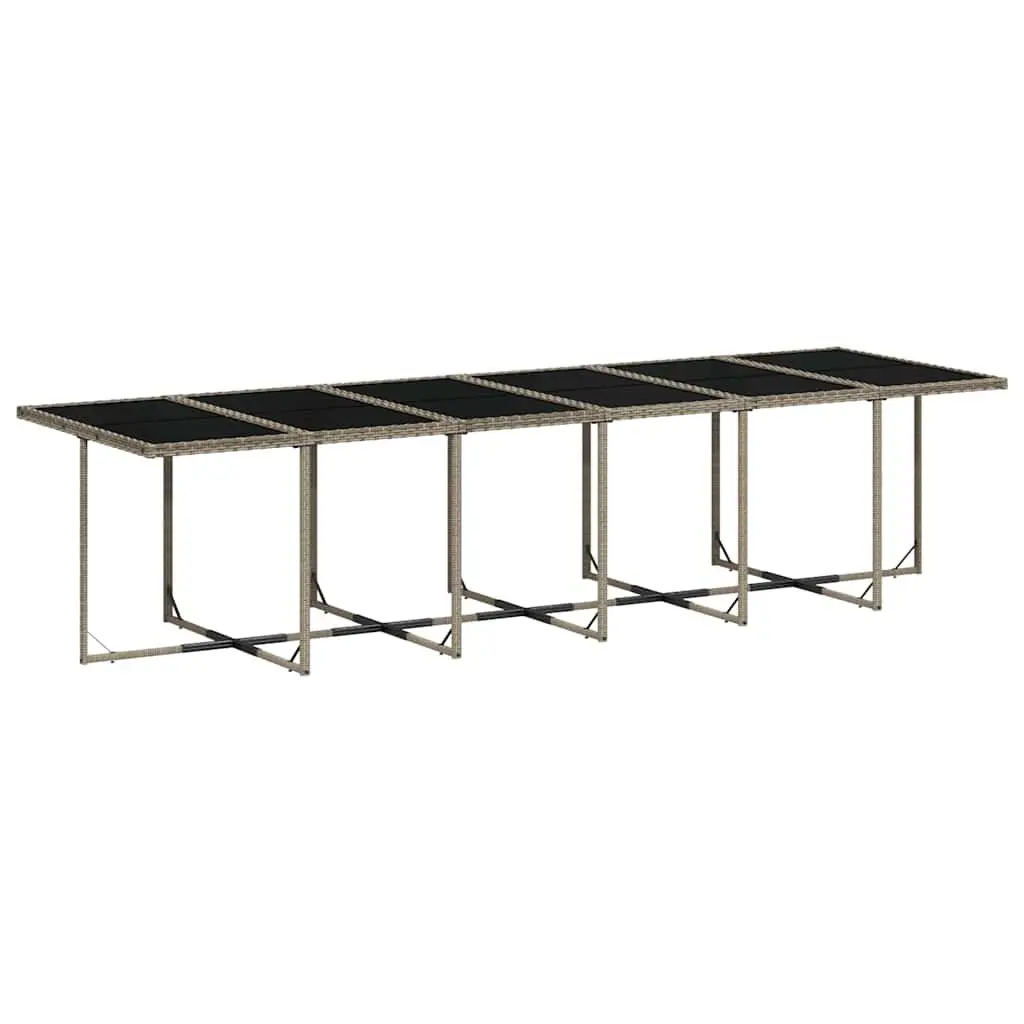 17 Piece Garden Dining Set with Cushions in Grey