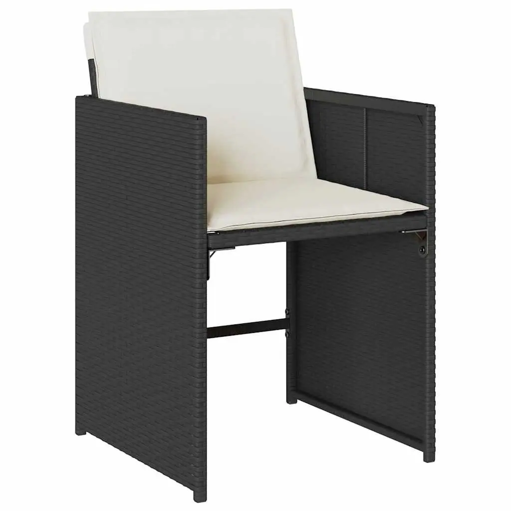 Garden Dining Set 9 Piece Outdoor Furniture Table Chairs with Cushions Black