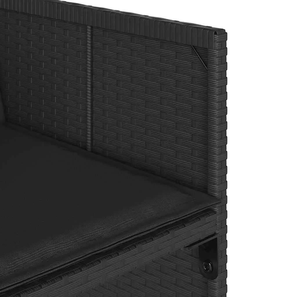 Garden Dining Set 9 Piece Outdoor Furniture with Cushions Black Poly Rattan