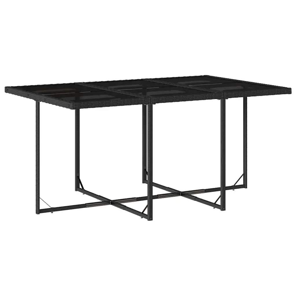 Outdoor Garden Dining Set Poly Rattan Black 11 Piece