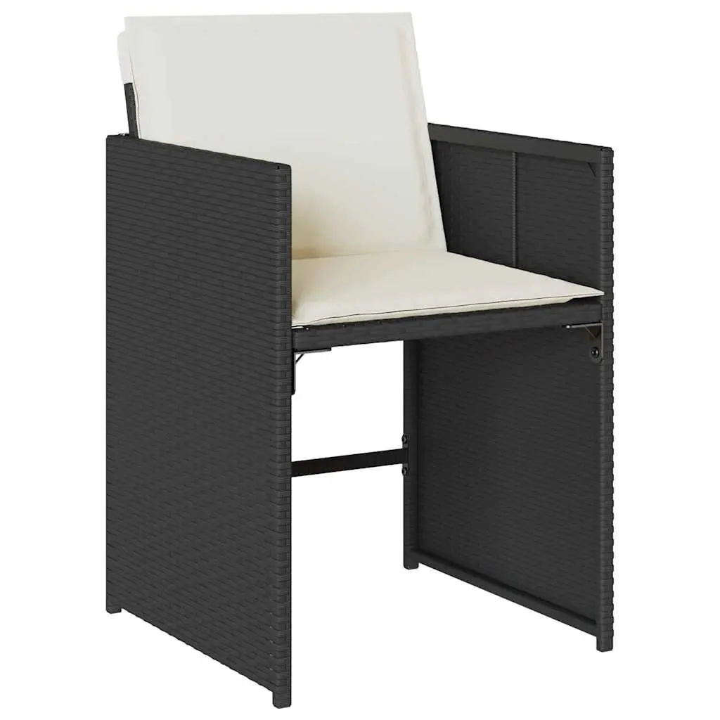 Outdoor Garden Dining Set Poly Rattan Black 11 Piece