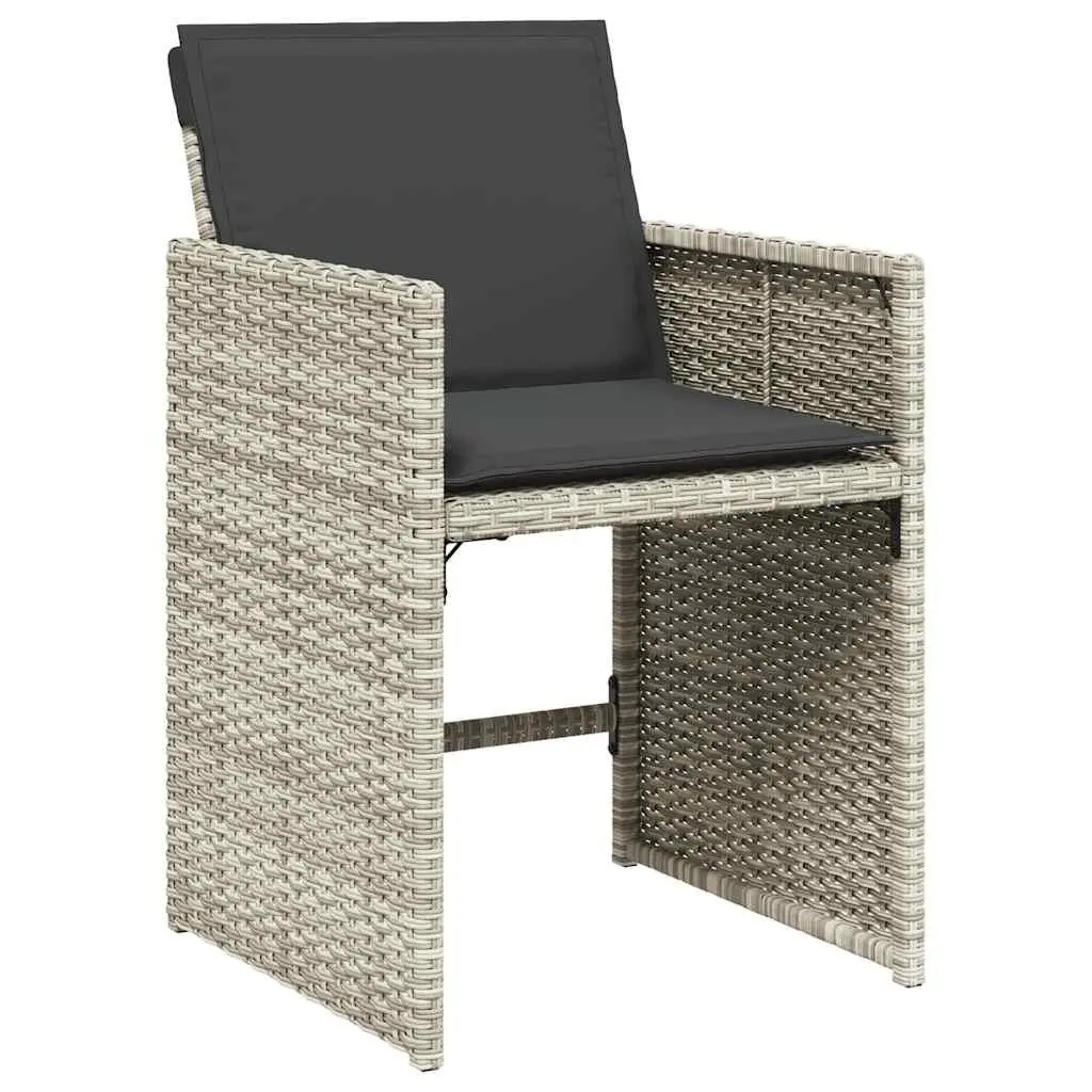 11 Piece Grey Garden Dining Set with Cushions