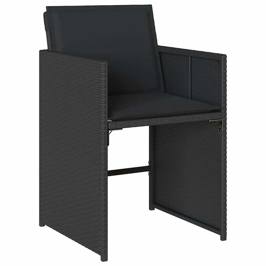 Garden Dining Set PE Rattan 15 Piece Outdoor Furniture Black