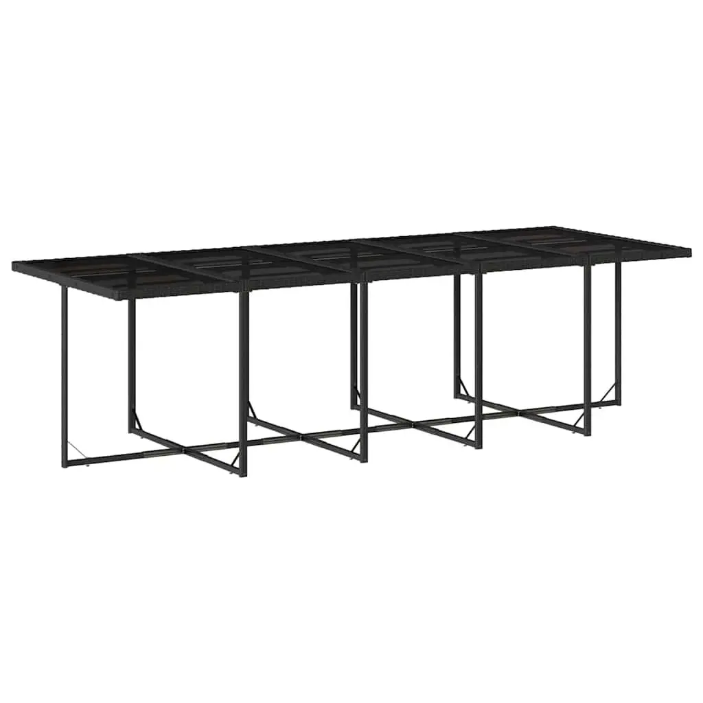 Garden Dining Set PE Rattan 15 Piece Outdoor Furniture Black
