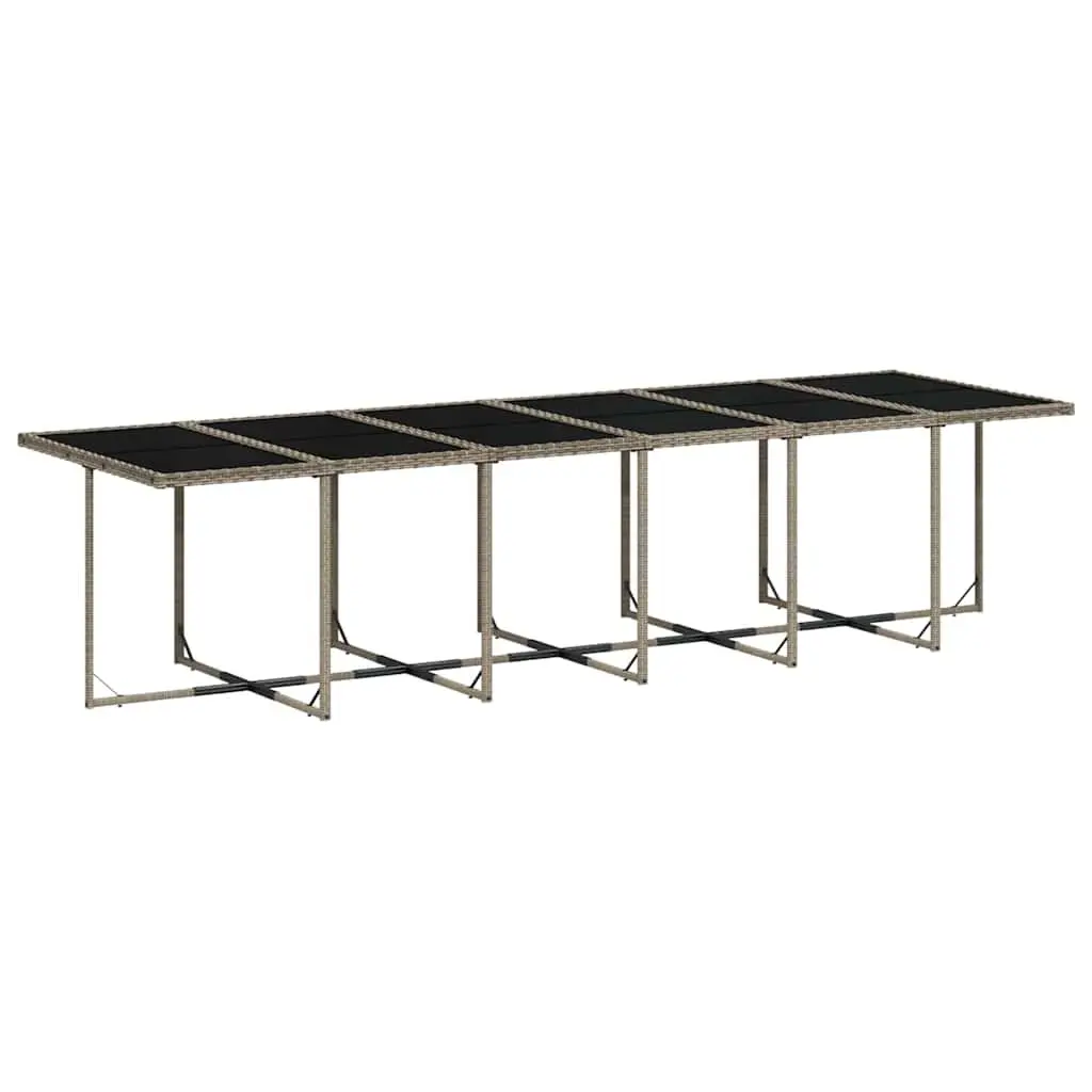 17 Piece Grey Poly Rattan Outdoor Dining Set