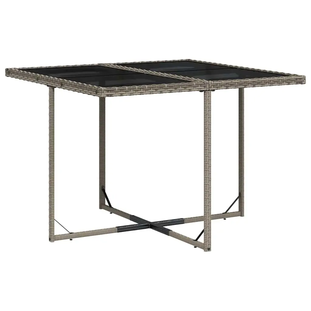 5 Piece Grey Poly Rattan Garden Dining Set