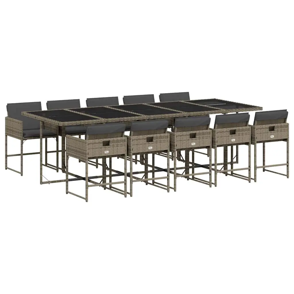 Grey Poly Rattan 11 Piece Garden Dining Set