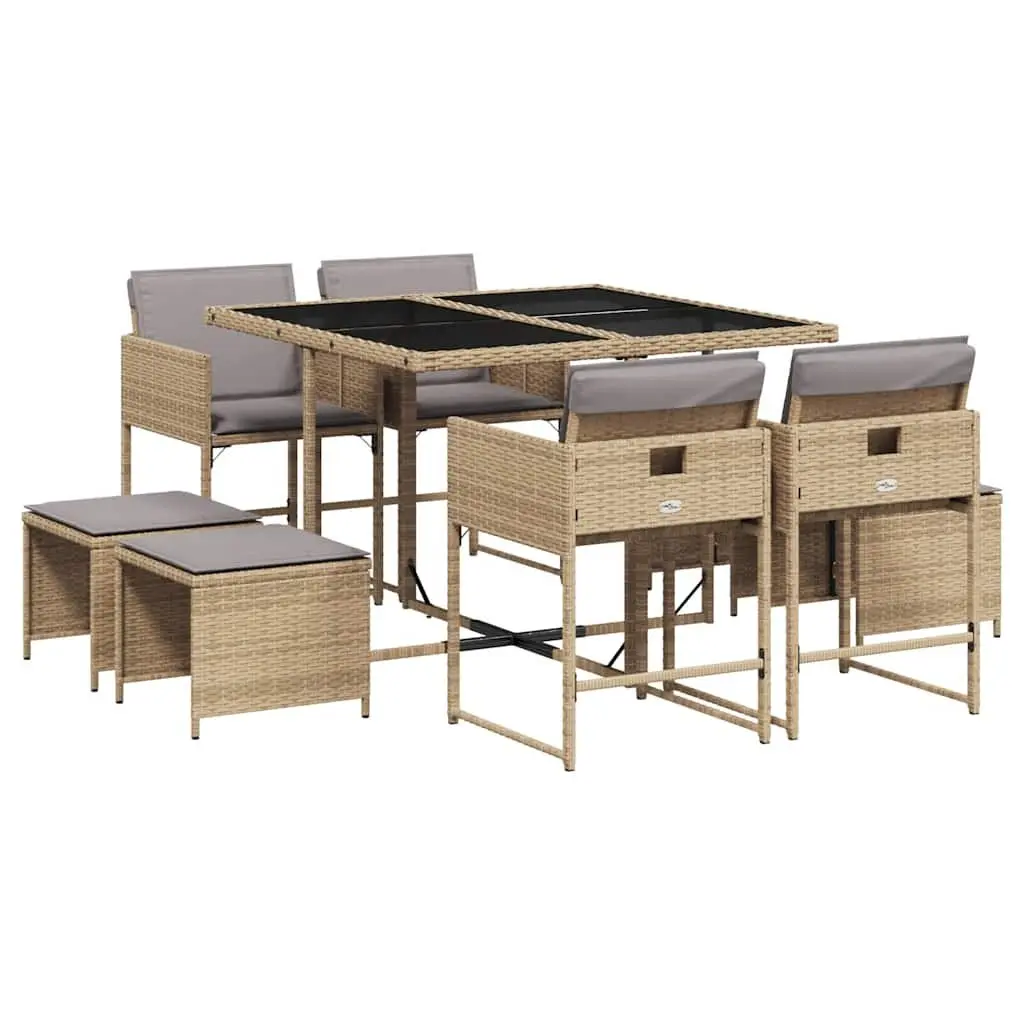 9 Piece Garden Dining Set with Cushions