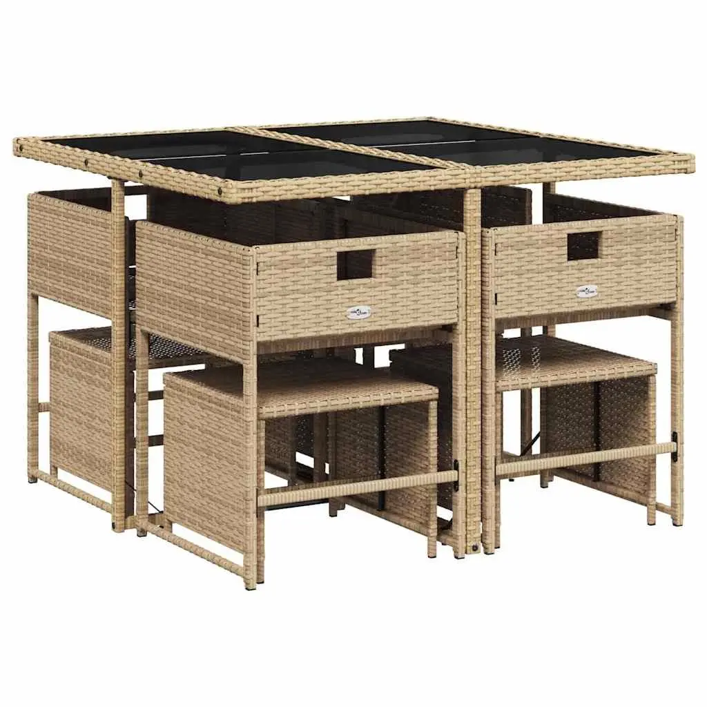 9 Piece Garden Dining Set with Cushions