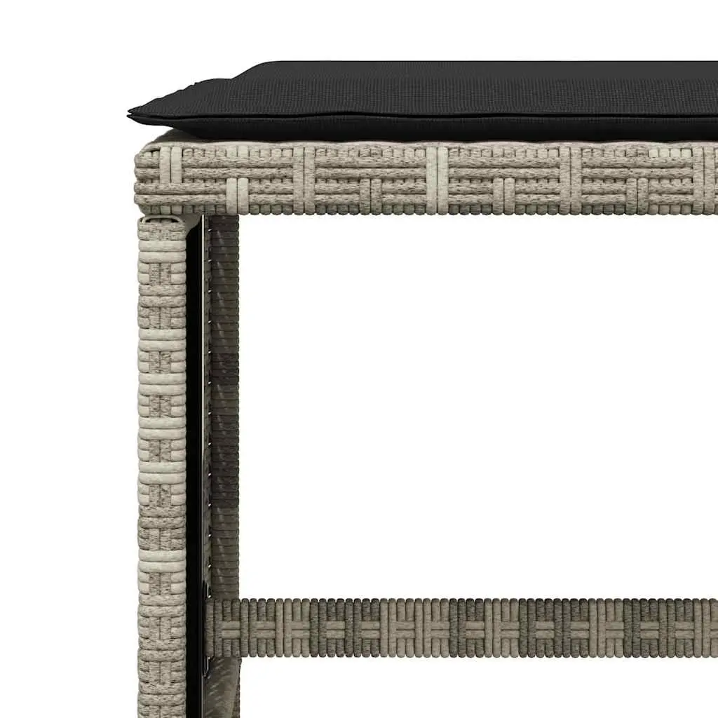 Garden Dining Set Poly Rattan 11 Piece Grey Outdoor Furniture with Cushions