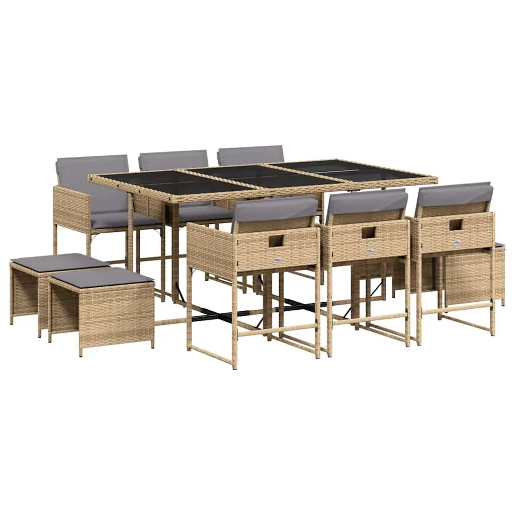 11 Piece Outdoor Dining Set with Cushions