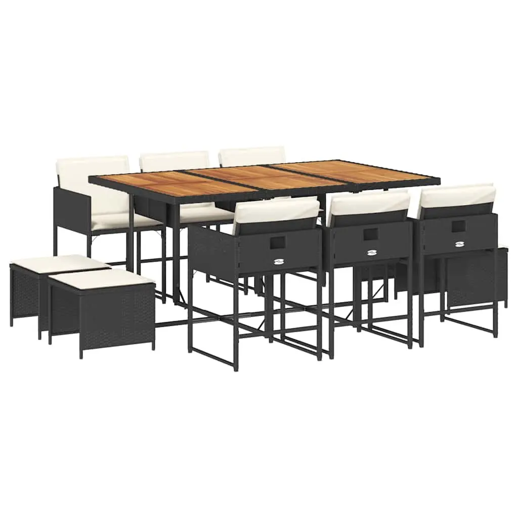 11-Piece Garden Dining Set with PE Rattan