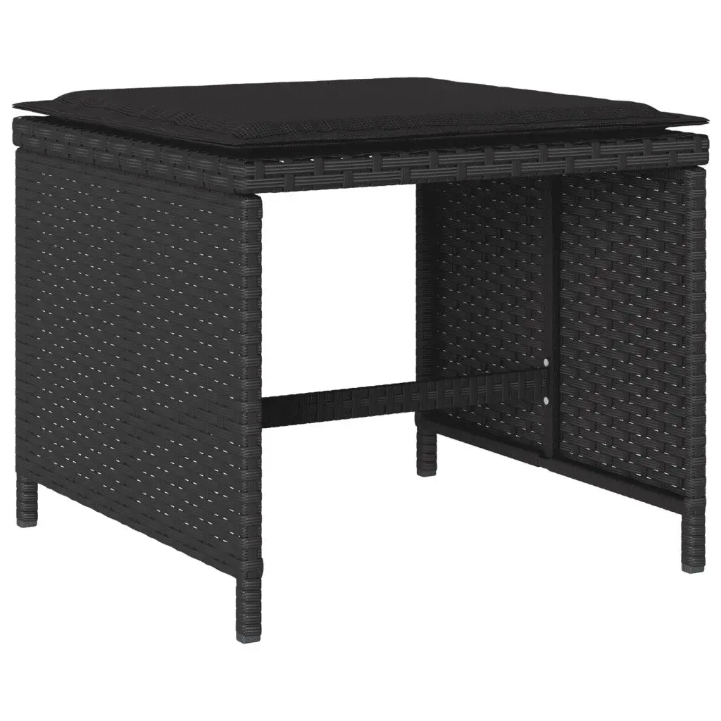 13 Piece Black Poly Rattan Outdoor Dining Set