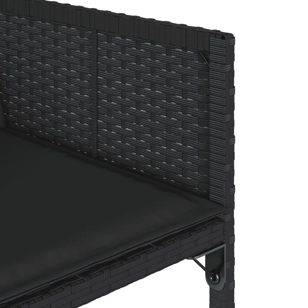 9-Piece Outdoor Dining Set with Black Poly Rattan