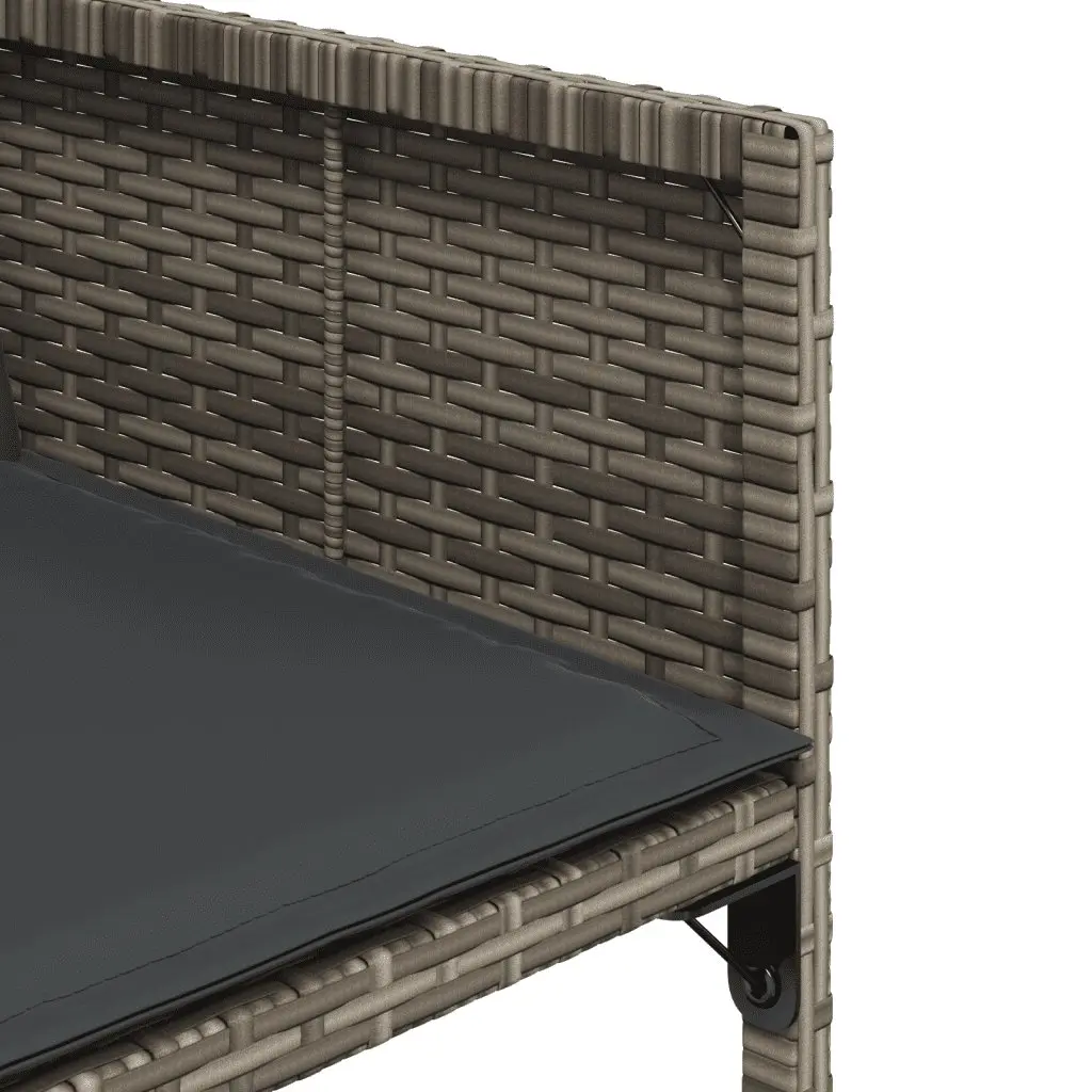 9 Piece Outdoor Dining Set PE Rattan Acacia Wood Table Grey