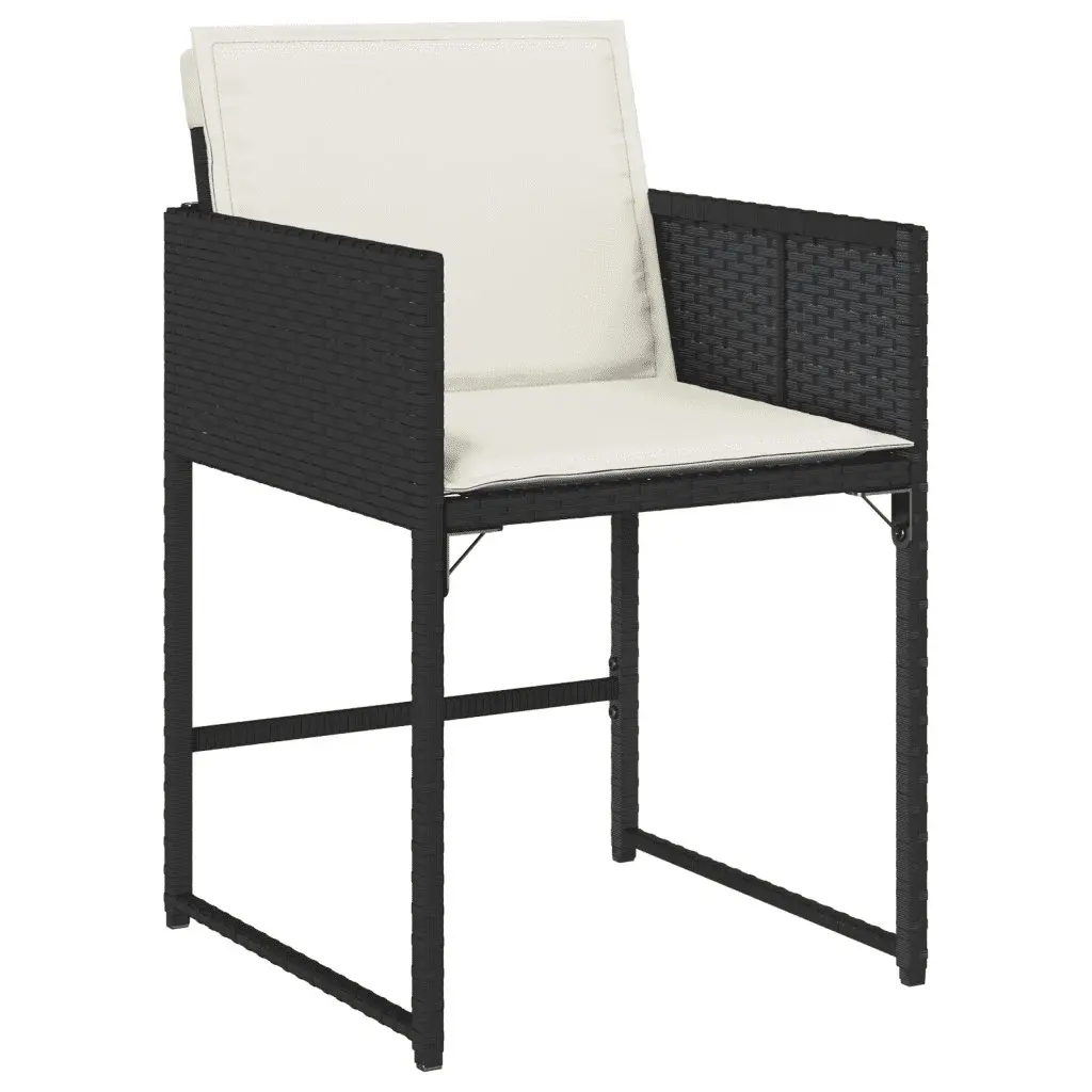 9-Piece Outdoor Dining Set with Black Poly Rattan
