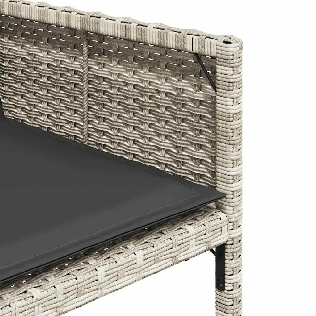 11 Piece Garden Dining Set with Grey Rattan