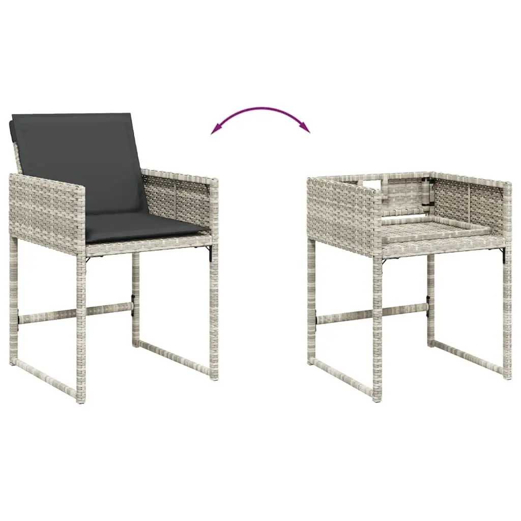 11 Piece Garden Dining Set with Grey Rattan