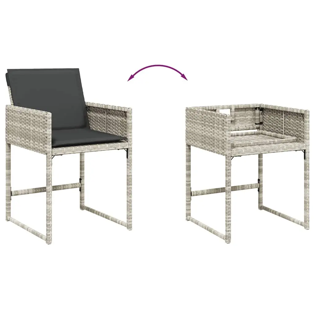 Outdoor Dining Set PE Poly Rattan 13 Piece Grey Chairs Table Cushions