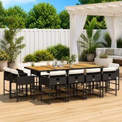 Premium 13-Piece Garden Dining Set with Rattan Chairs