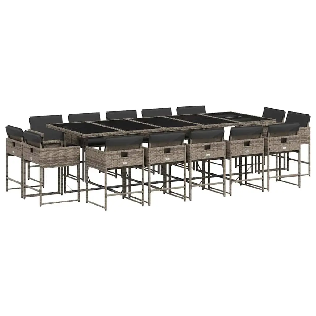 15 Piece Garden Dining Set with Cushions
