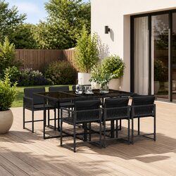 Durable 7 Piece Outdoor Dining Set with Cushions