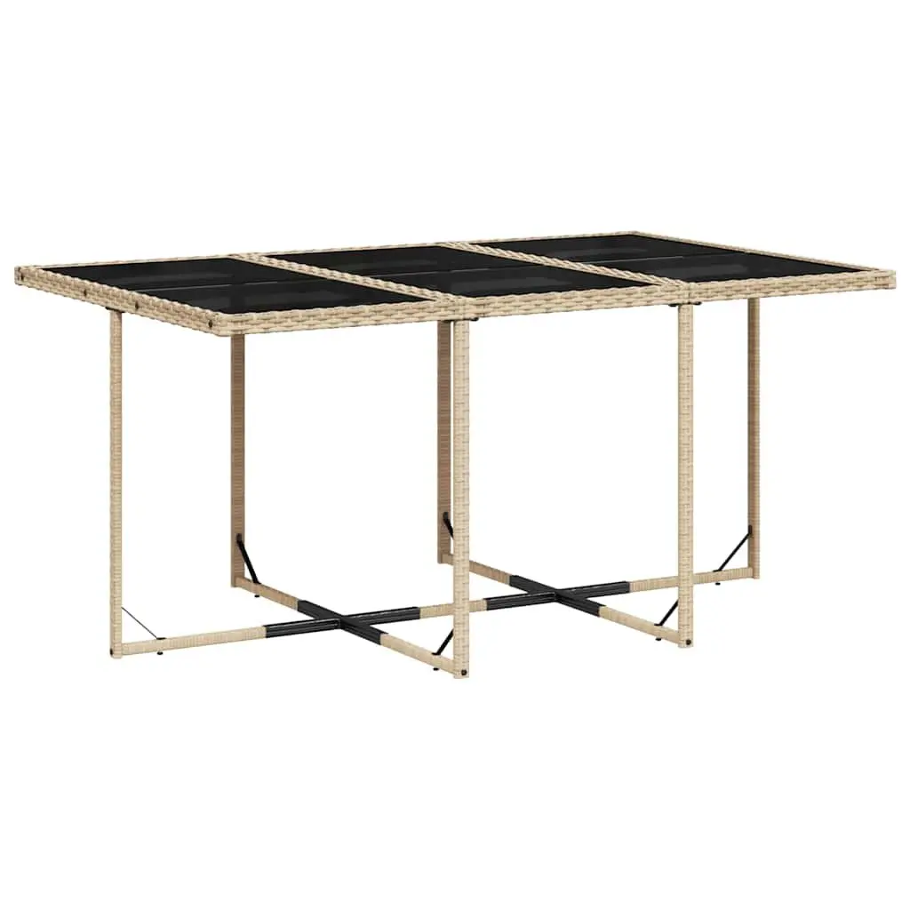 7 Piece Garden Dining Set with Beige Cushions