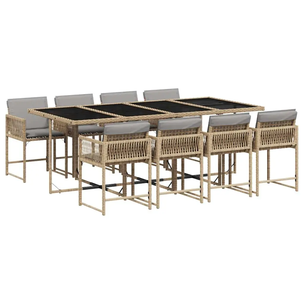 9 Piece Garden Dining Set with Cushions
