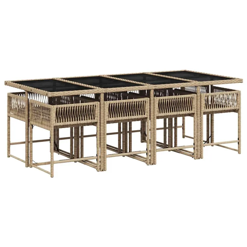 9 Piece Garden Dining Set with Cushions