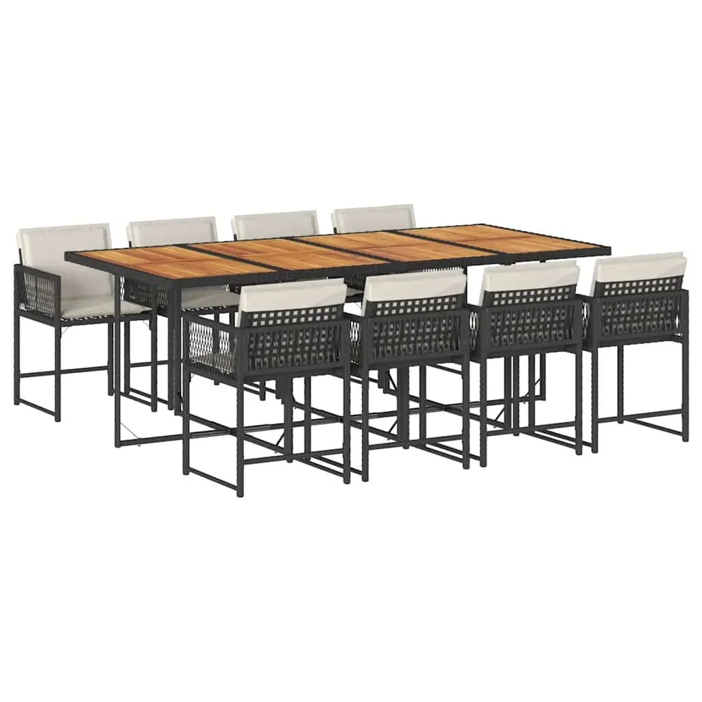 9 Piece Black Garden Dining Set for Outdoor Spaces