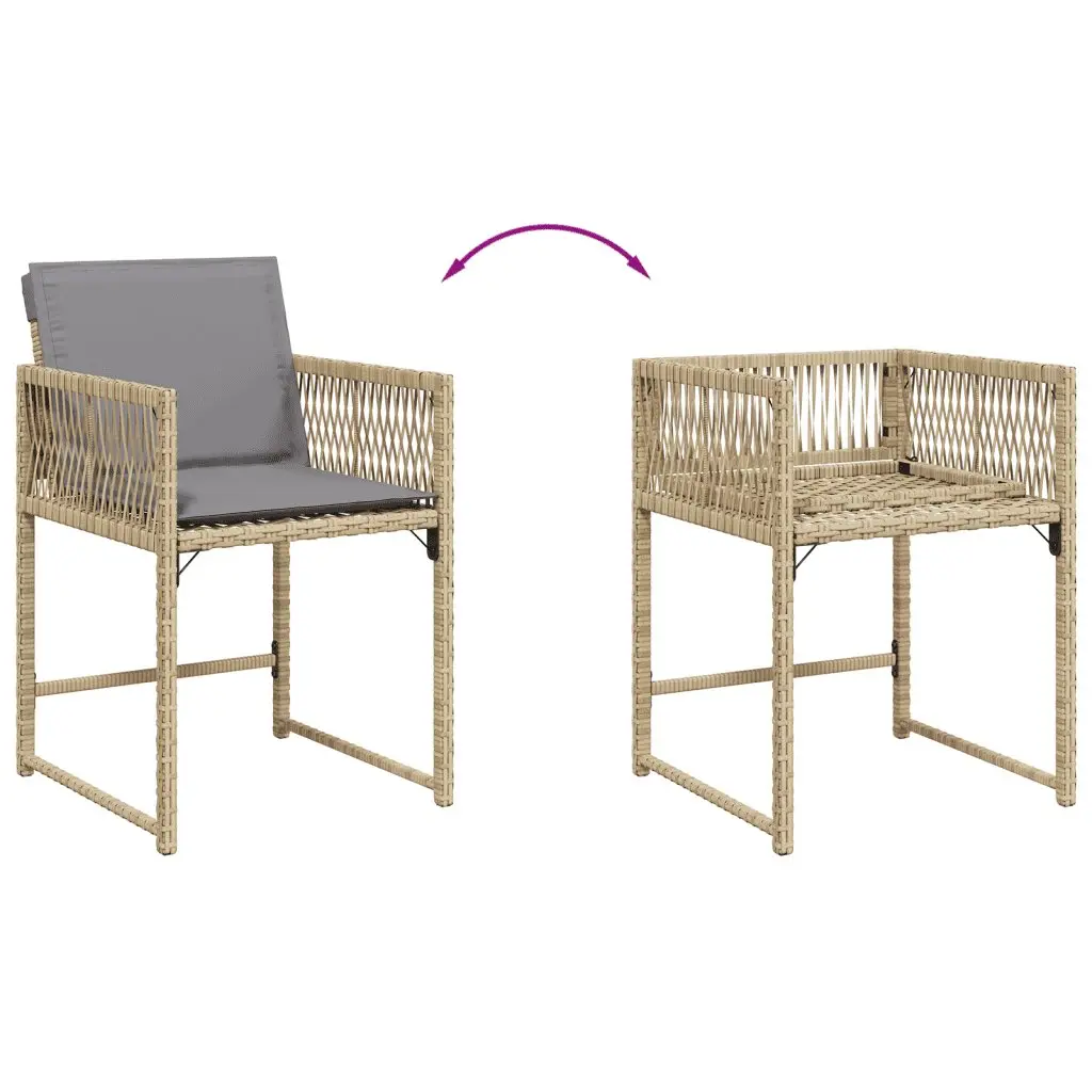 Garden Dining Set PE Rattan 11 Piece Outdoor Furniture Beige