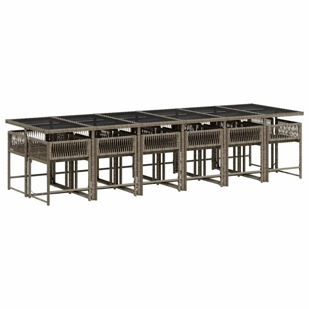 Grey Garden Dining Set 13 Pieces with Cushions