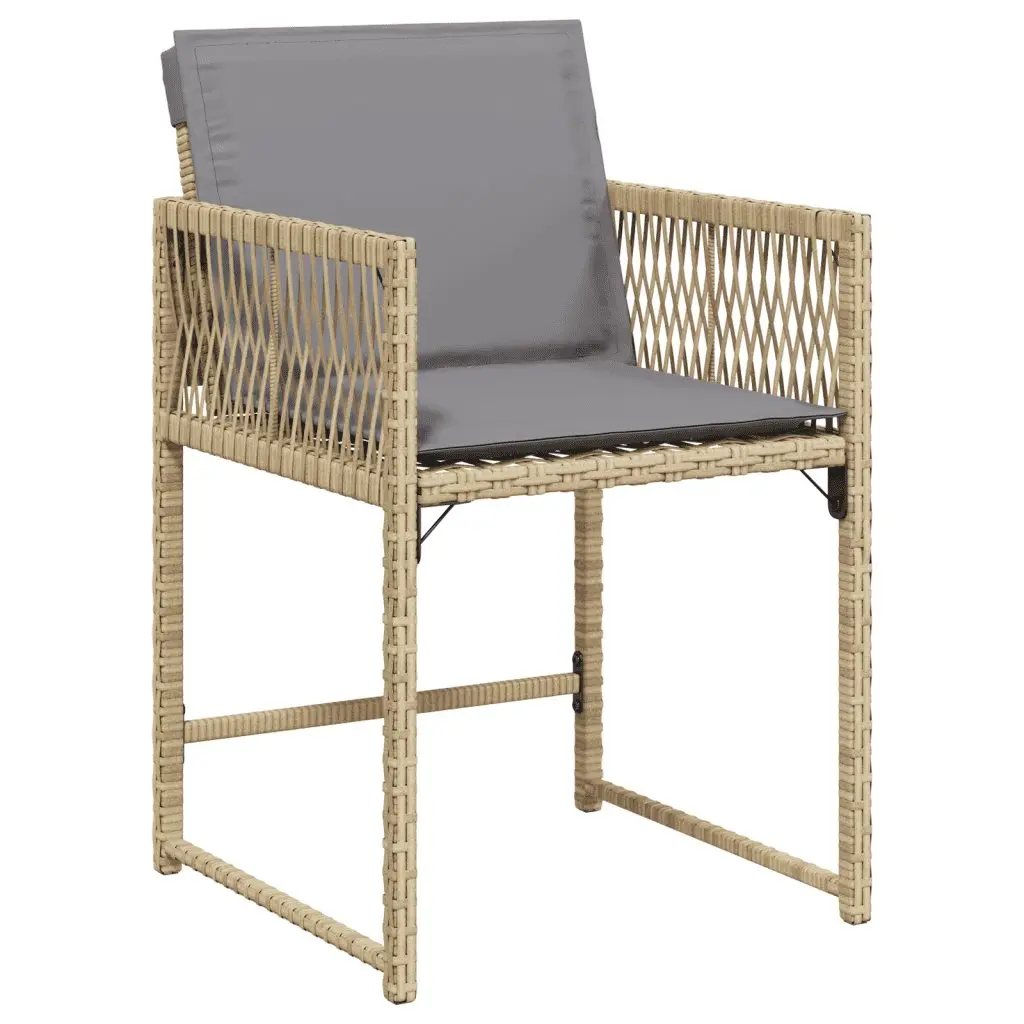 Garden Dining Set PE Rattan 11 Piece Outdoor Furniture Cushions Patio Beige