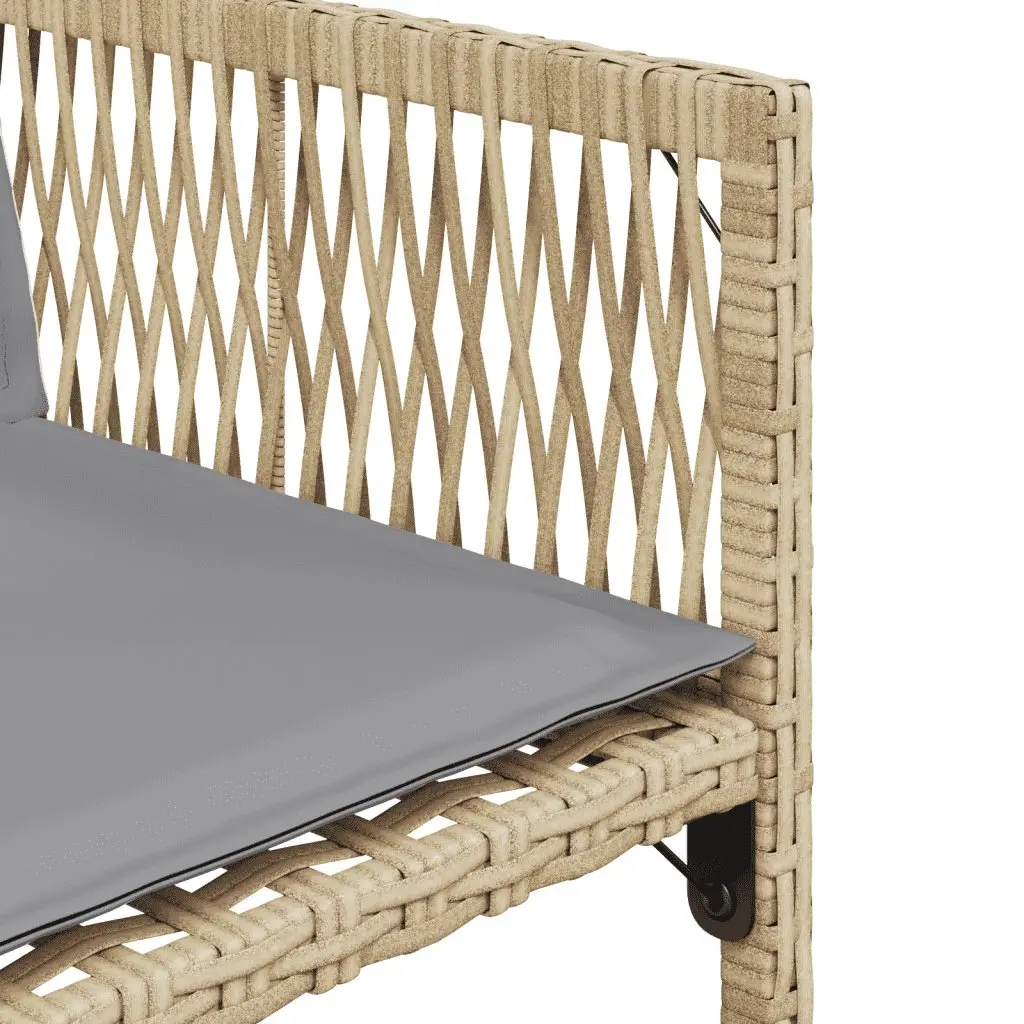 Garden Dining Set PE Rattan 11 Piece Outdoor Furniture Cushions Patio Beige