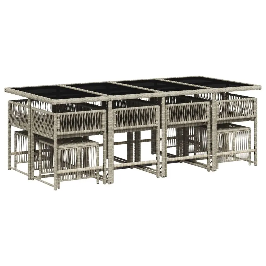 13-Piece Garden Dining Set with Grey Poly Rattan