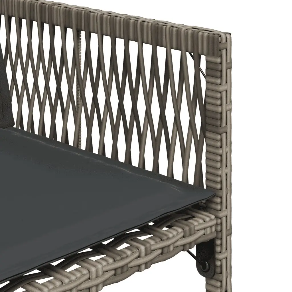 9 Piece Garden Dining Set PE Rattan Grey Outdoor Furniture Patio Table Chairs