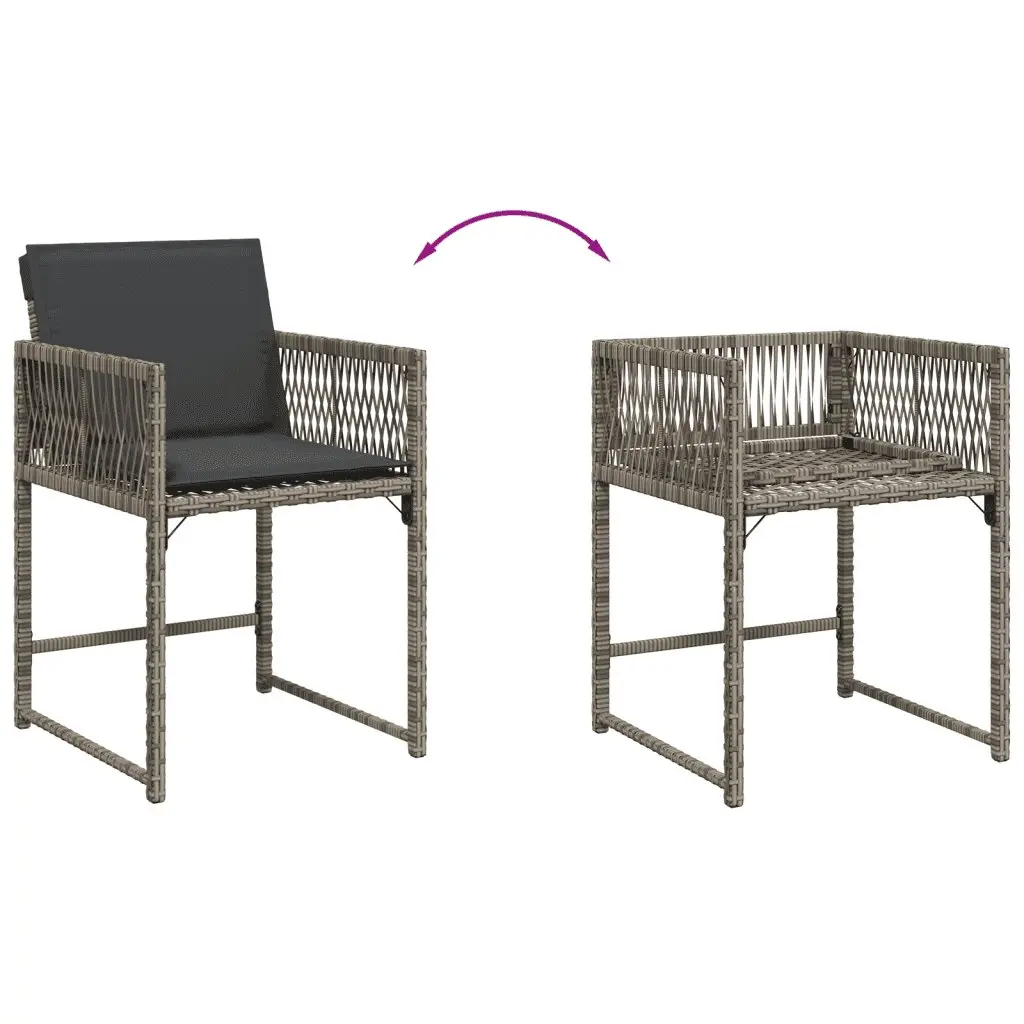 9 Piece Garden Dining Set PE Rattan Grey Outdoor Furniture Patio Table Chairs