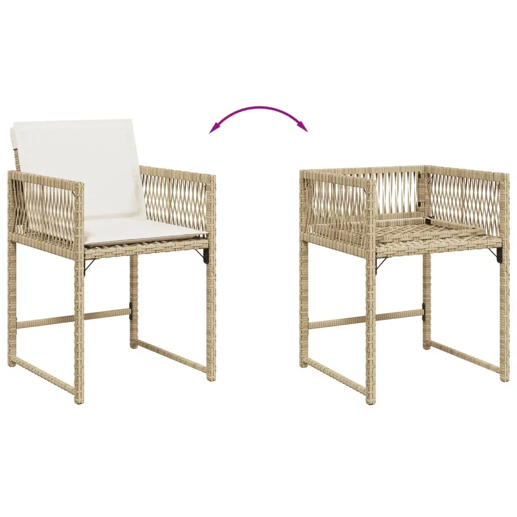 Garden Dining Set PE Poly Rattan 9 Piece Outdoor Furniture Beige
