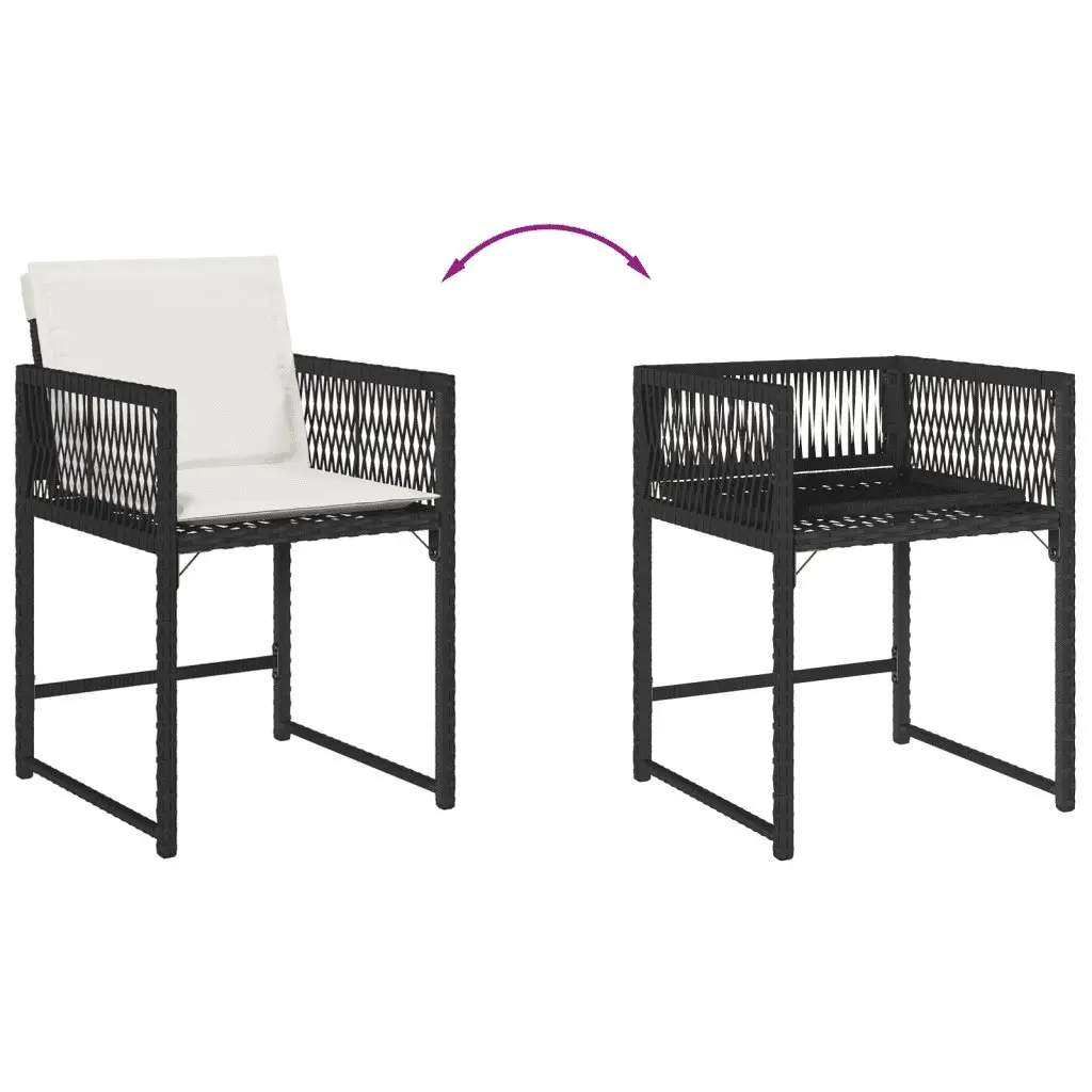 11 Piece Outdoor Dining Set with Black PE Rattan