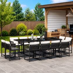 Premium 13 Piece Outdoor Garden Dining Set in Black